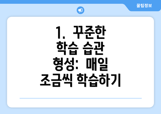 1. 꾸준한 학습 습관 형성: 매일 조금씩 학습하기