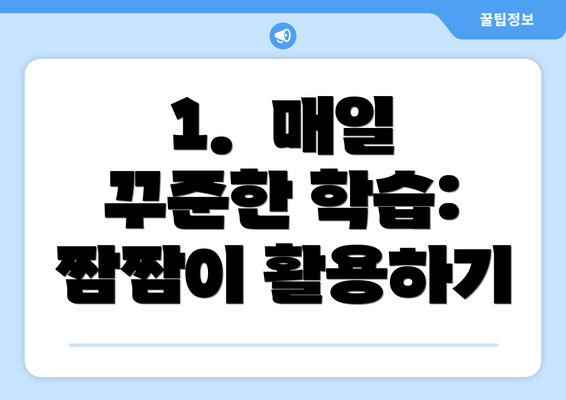 1. 매일 꾸준한 학습: 짬짬이 활용하기