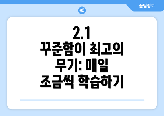 2.1 꾸준함이 최고의 무기: 매일 조금씩 학습하기