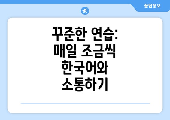 꾸준한 연습: 매일 조금씩 한국어와 소통하기
