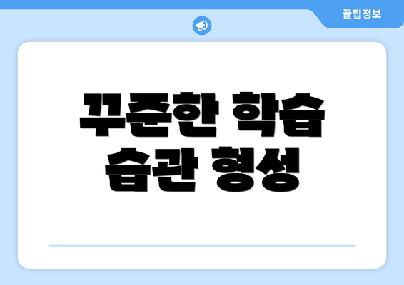 꾸준한 학습 습관 형성