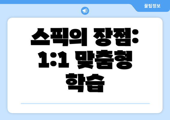 스픽의 장점: 1:1 맞춤형 학습