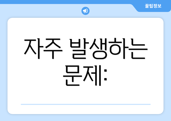 자주 발생하는 문제: