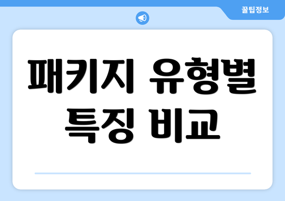 패키지 유형별 특징 비교