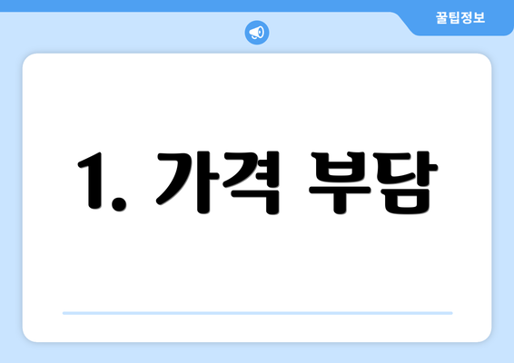 1. 가격 부담