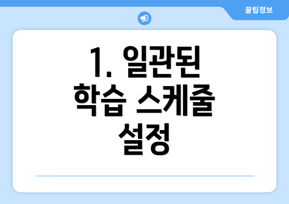 1. 일관된 학습 스케줄 설정