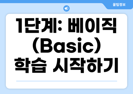 1단계: 베이직 (Basic) 학습 시작하기