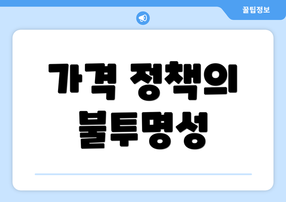 가격 정책의 불투명성