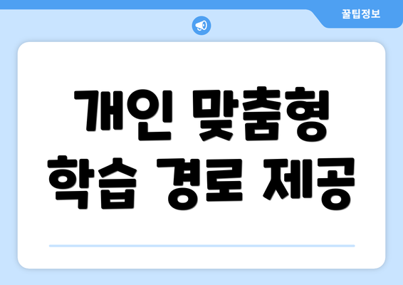 개인 맞춤형 학습 경로 제공