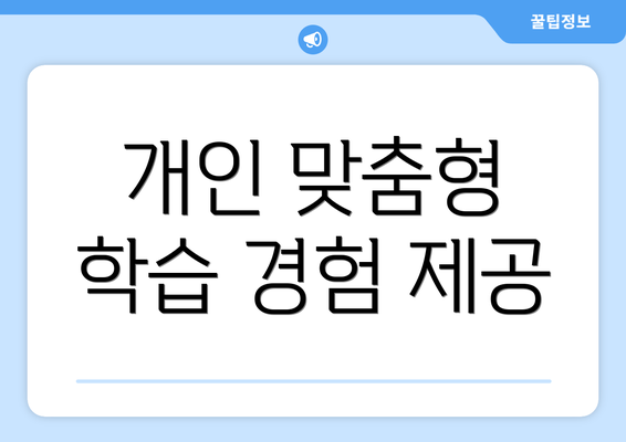 개인 맞춤형 학습 경험 제공
