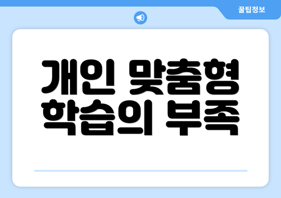 개인 맞춤형 학습의 부족