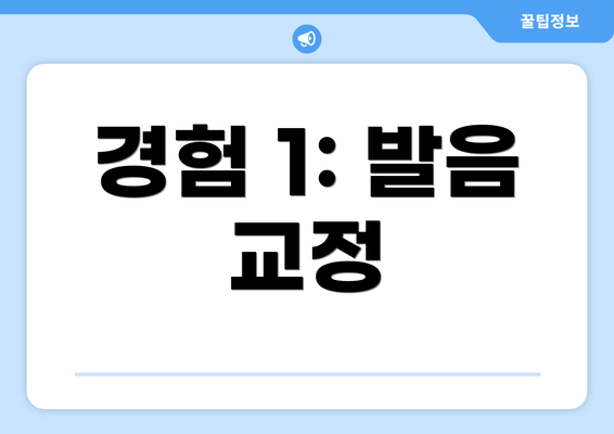 경험 1: 발음 교정
