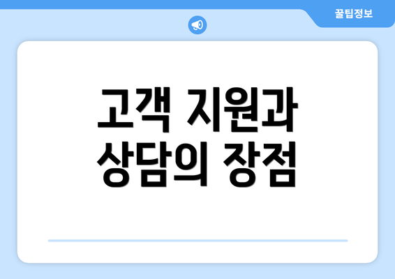 고객 지원과 상담의 장점