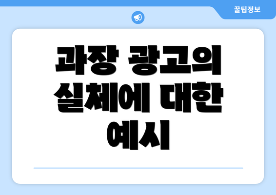 과장 광고의 실체에 대한 예시
