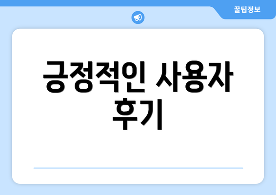 긍정적인 사용자 후기