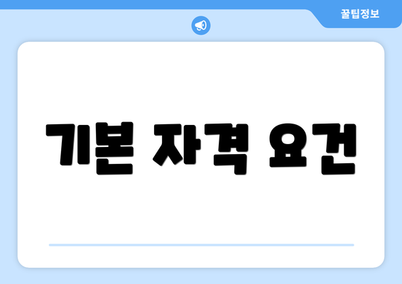 기본 자격 요건