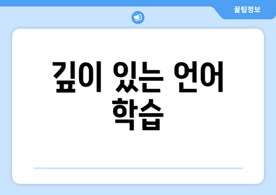 깊이 있는 언어 학습