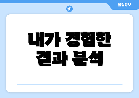 내가 경험한 결과 분석