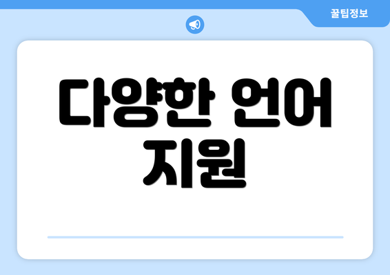 다양한 언어 지원