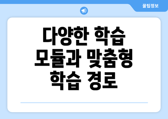 다양한 학습 모듈과 맞춤형 학습 경로