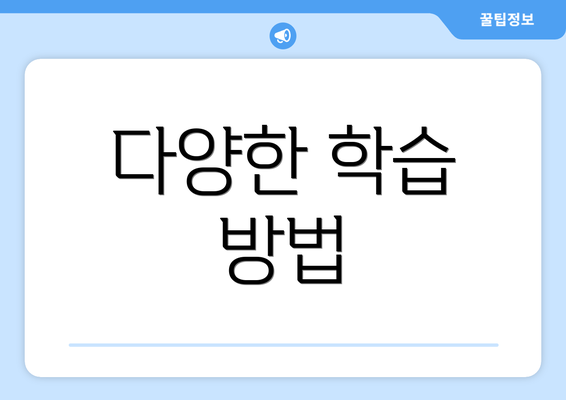 다양한 학습 방법