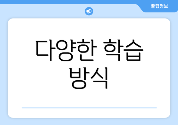 다양한 학습 방식