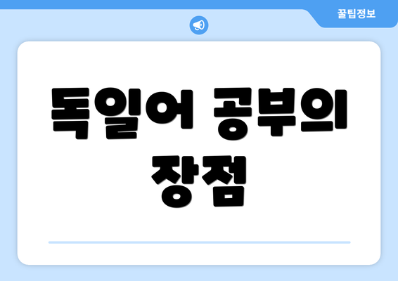 독일어 공부의 장점