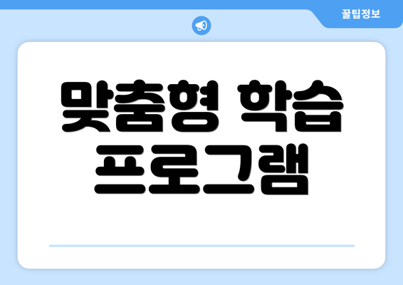 맞춤형 학습 프로그램