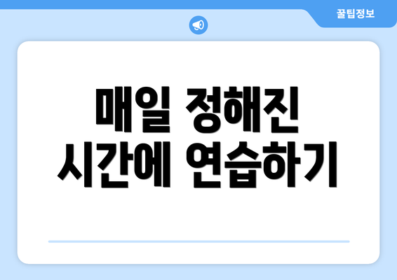 매일 정해진 시간에 연습하기