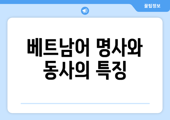 베트남어 명사와 동사의 특징