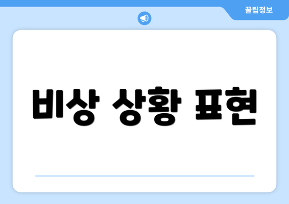 비상 상황 표현