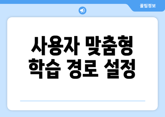사용자 맞춤형 학습 경로 설정