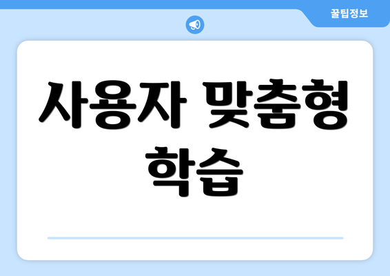 사용자 맞춤형 학습