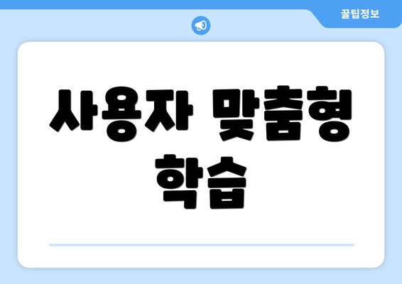 사용자 맞춤형 학습