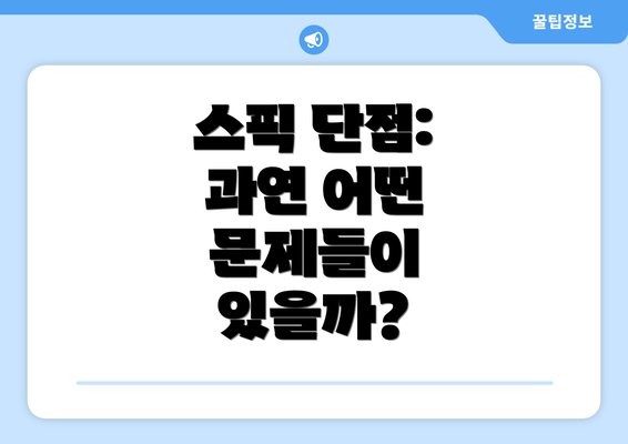 스픽 단점: 과연 어떤 문제들이 있을까?