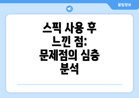 스픽 사용 후 느낀 점: 문제점의 심층 분석