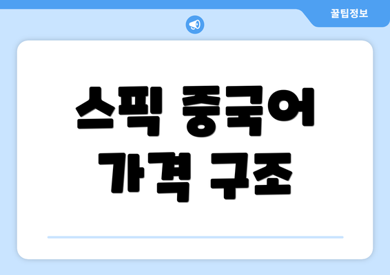 스픽 중국어 가격 구조