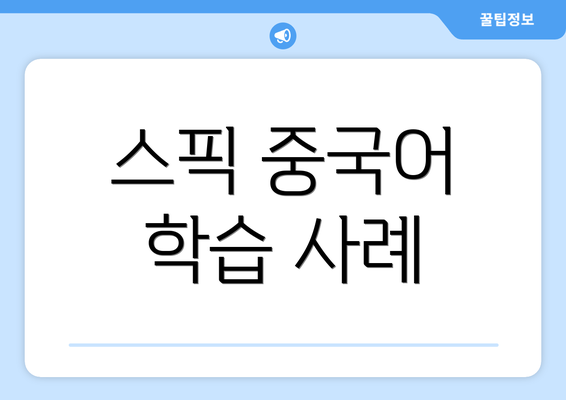 스픽 중국어 학습 사례