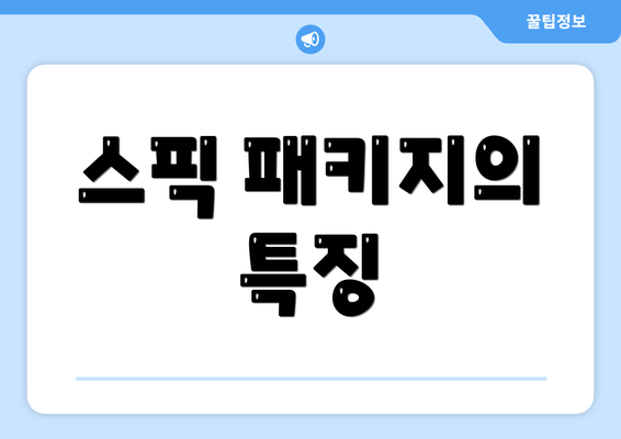 스픽 패키지의 특징