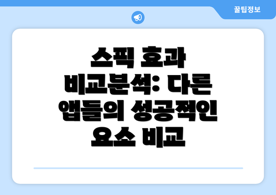 스픽 효과 비교분석: 다른 앱들의 성공적인 요소 비교