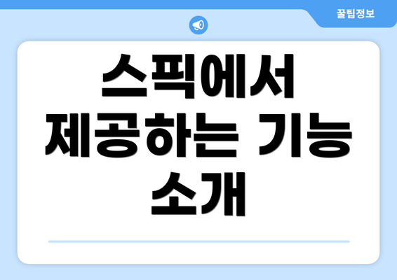 스픽에서 제공하는 기능 소개