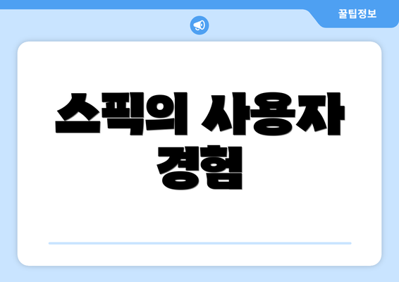 스픽의 사용자 경험