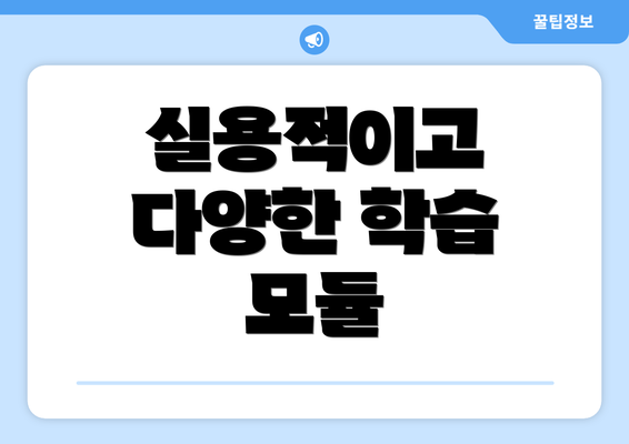 실용적이고 다양한 학습 모듈