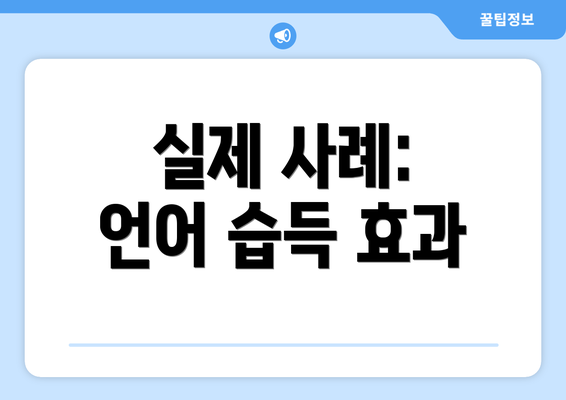 실제 사례: 언어 습득 효과