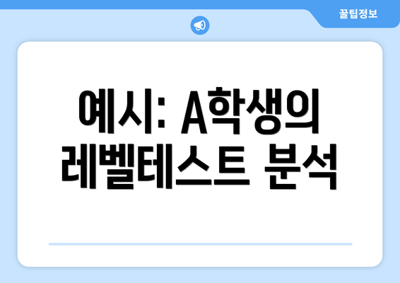 예시: A학생의 레벨테스트 분석