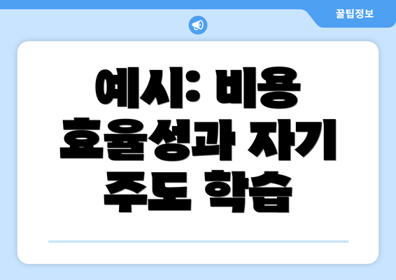 예시: 비용 효율성과 자기 주도 학습