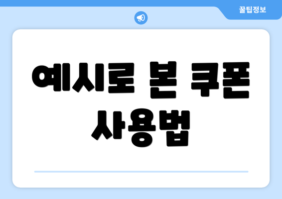 예시로 본 쿠폰 사용법