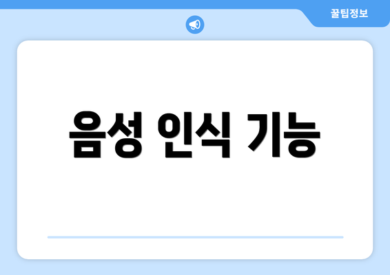 음성 인식 기능