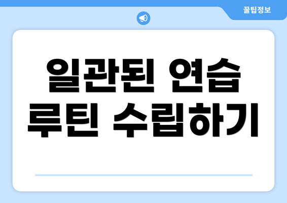 일관된 연습 루틴 수립하기
