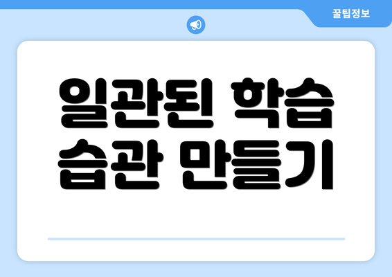 일관된 학습 습관 만들기